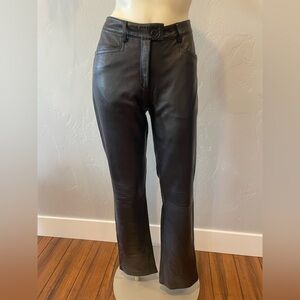 Rem Garson 100% lambskin leather fully lined pants size 4 waist 29” hip 35”